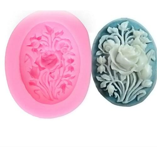 1Pcs 3D Rose Flower DIY Silicone Rose Forms Chocolate Sugar Craft Mold Bakeware Fondant Decoration Moulds