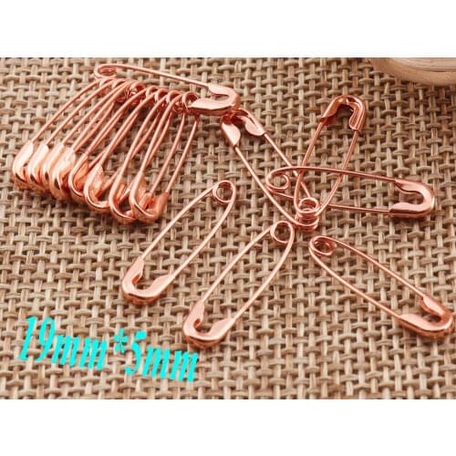 300 PCS Rose Gold Safety Pins,Safety Pin Brooch Stitch Markers Fasteners jewelry tag Brooch Bar Charms Jewelry-19MM