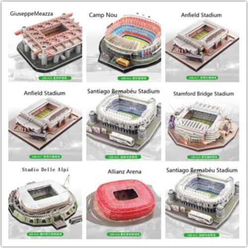 3D Puzzle European Soccer Club Liverpool Venues DIY Model Puzzle Toy Paper Building Stadium Football Soccer Assemble Game Gifts