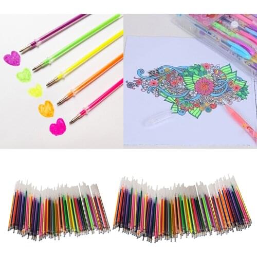 60/100 Color Neon Gel Pen Refill For Coloring Drawing Craft Marker