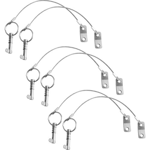 6x Quick Release Pin With Stainless Steel Strips For Boat Top Deck Hinge