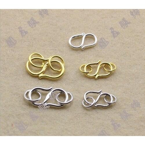 925 silver jewelry components diy bracelets clasps necklaces hooks toggles jump ring s design argent silver 24k gold 5*9mm 10pcs