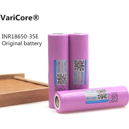 8 pcs/lot VariCore 35E original power supply 18650 lithium battery 3500 mah 3.7v 25A high power INR18650 35E battery