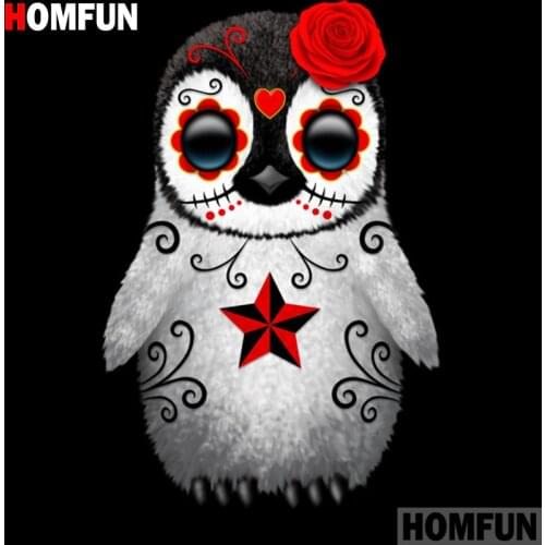 HOMFUN Full Square/Round Drill 5D DIY Diamond Painting "Cartoon penguin" 3D Embroidery Cross Stitch 5D Home Decor A15316