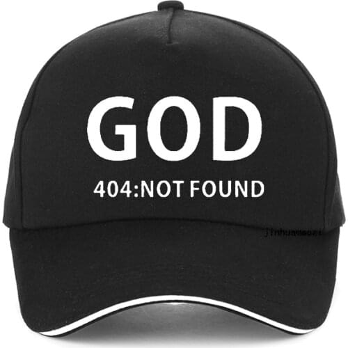 Atheism Religion Atheist Printed Humour Funny print Baseball Cap God 404 Not Found letter men hat adjustable Unisex snapback hat