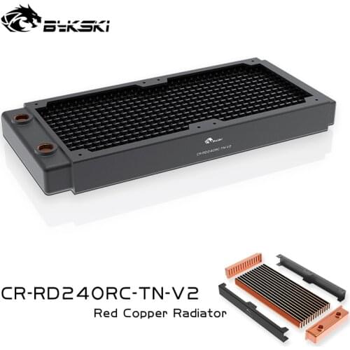 BYKSKI 240mm Copper Radiator for PC Cooling 30mm Thickness for 12cm Fan Water Cooler High performance cooler Radiator 120mm fan