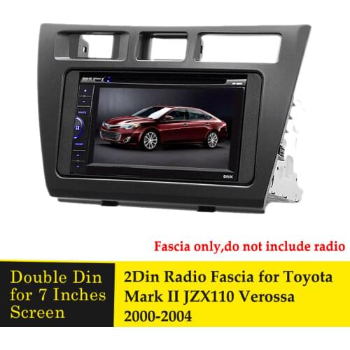 Double Din Car Radio Fascia Panel For TOYOTA Mark II JZX110 Verossa 2000-2004 Stereo Fascias Dash CD DVD Trim Installation Frame