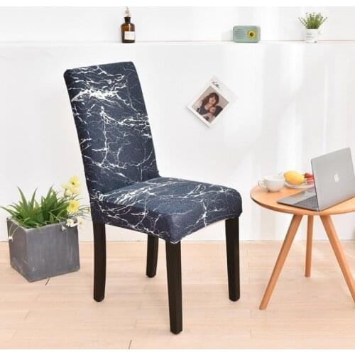 Stretch Geometric Printing Chair Cover for Dining Room Kitchen Wedding Banquet Hotel Chair Anti-Dust Protector Seat Slipcovers
