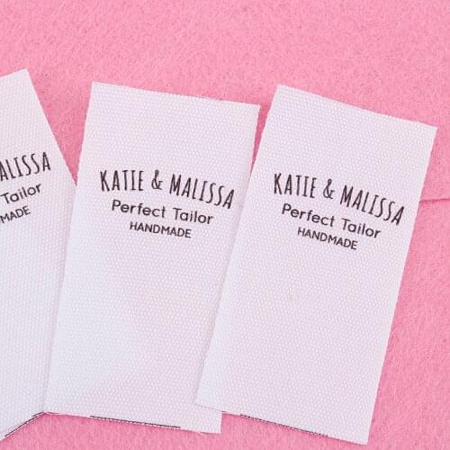 Sewing Labels, Personalized Brand, Custom Logo, Cotton Tags, Name, Handmade Items, Knitting Crochet, 25mm x 50mm (MD508
