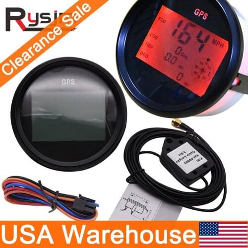 HD 85mm Boat Car GPS Speedometer + GPS Antenna Sensor For Motor Yacht Waterproof Odometer Adjustable Trip ODO COG 9-32V