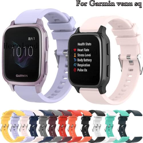 HeroIand Silicone 20mm Watchstrap Band For Garmin venu sq Smart Wristband For Garmin Venu / Move3 / vivomove Bracelet Wriststrap