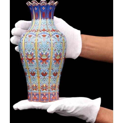 Creative Antique Chinese Classic Qing Ceramic Vase Home Office Hotel Decoration Porcelain Flower Vase