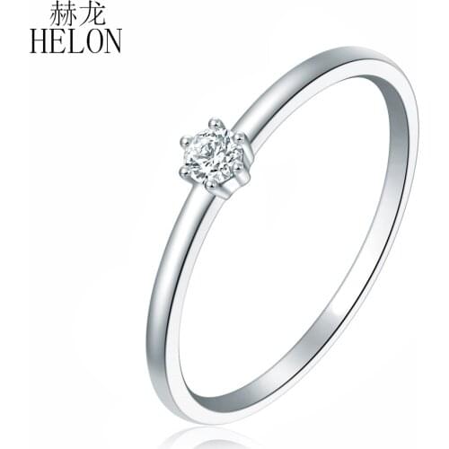 HELON Sterling Silver 925 Moissanite Ring for Women Lab Grown Diamond 100% Hand Setting Band Rings Engagement Gift Fine Jewelry