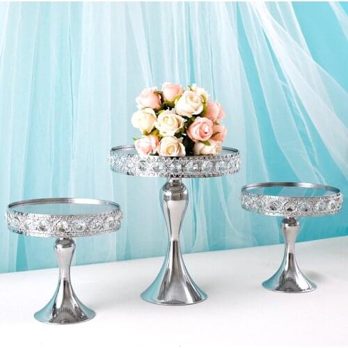 Round Sliver Color Cake Stand Exquisite Cake Rack Base Dessert Stand Round Cake Display Wedding Cupcake Holder Home Decoration