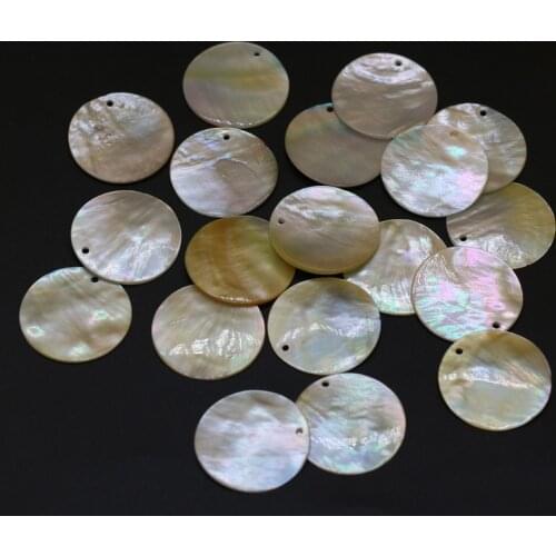10pcs/lot Fashion Round Shell Pendant Charms Natural Shell Pendant 12 15 20 25 30mm Size Pick for Jewelry Necklace Making
