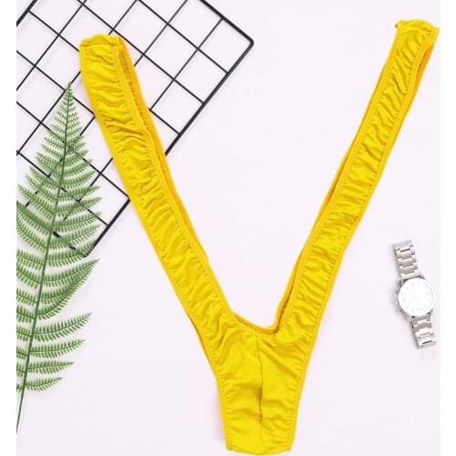 Mens Lingerie Shoulder Straps Mankini One-Piece V Sling Stretch Singlet Bodysuit