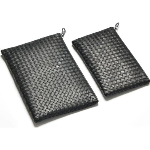 Cow Hide Leather Mens Clutch Bag Woven Bag Fashion Design Simple Envelope Bag Large Capacity New Spot Calf Leather purse