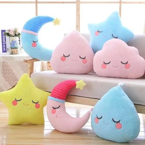 New Kawaii Sky Series Pillow Soft Star Clouds Water Plush Toys Stuffed Cushion Nice Sofa Pillow Lovely Christmas Gift for Girl