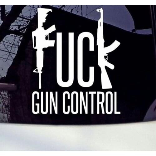 Gun Control Reflective Car Stickers Car Truck Funny Stickers Gun Vinyl Gun Lover 14X16CM Car Decoration Car Styling 1 PC