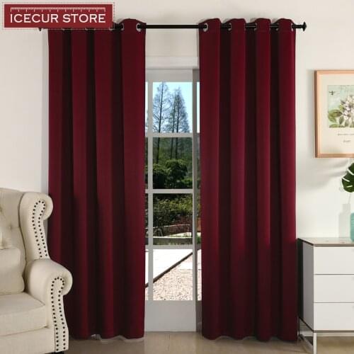 ICECUR Thicken Fabric Blackout Curtains for Living Room Kitchen High Quality Modern Curtains for Bedroom Window Blinds Drapes