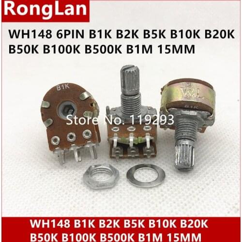 [BELLA] 148 16 type double volume potentiometer B1K B2K B5K B10K B20K B50K B100K B500K B1M 6PIN complete resistance--50PCS/LOT