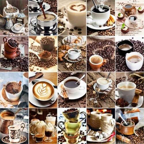 AZQSD Coloring By Numbers Coffee Handpainted Modern Wall Art Painting By Number Cup Kits Acrylic Unique Gifts