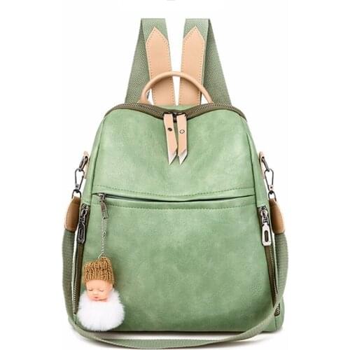 College Students Soft PU Leather School Bags for Teenage Girls Casual Anti Theft Backpack Women Travel Backpacks Sac A Dos Femme