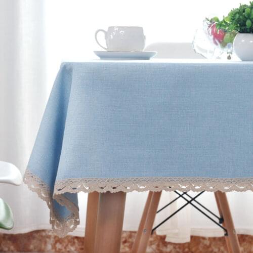Customized Nordic Tablecloth Cotton and Linen Table Cover for Coffee Table Solid Color Round/rectangle Table Cloth for Wedding