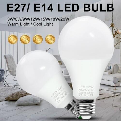 LED Bulb E27 Lamp E14 Light Bulb 220V LED Spot Light 3W 6W 9W 12W 15W 18W 20W LED 2835 Bulb Halogen Lamp Home Bedroom Lighting