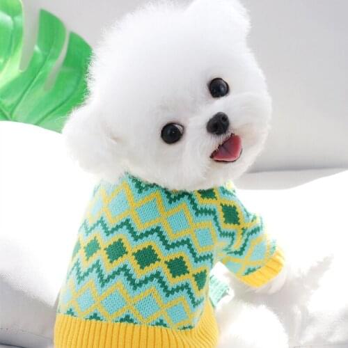 Dog Sweater Autumn Winter Clothes Knitted Open Buckle Poodle French Fighting Dog Schnauzer Teddy Bichon Small Dog Pet Clothes