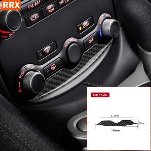 For Nissan 370Z Z34 2009-up Carbon Air Conditioning AC Panel Sticker Lower Part Modification Trim Stripe Cover Car Accessories