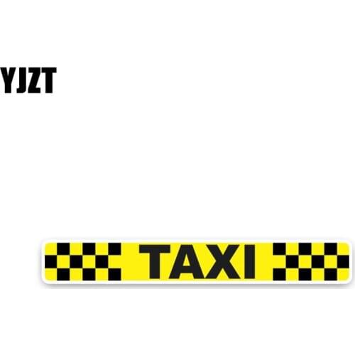 YJZT 20*2.5CM Yellow Checkered TAXI Car Window Sticker Retro-reflective Decals Fashion Car-styling C1-8240
