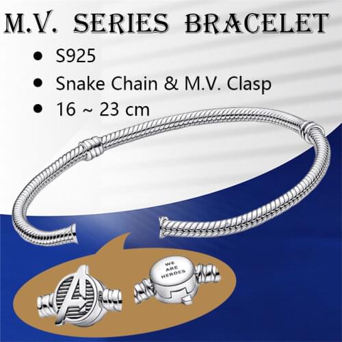 Women Wrist Charm Real Silver Bracelets 925 Original Rose Gold Zircon Stones Jewelry Snake Chain Barrel Crown Love Heart PadLock