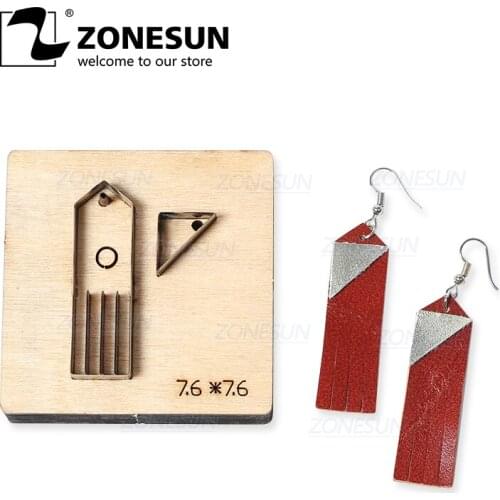 ZONESUN H5 DIY Custom Cutter Leather Earring Cutting Die Leather Cut Out Earring For Steel Rule Die Cutting Machine Press Tools