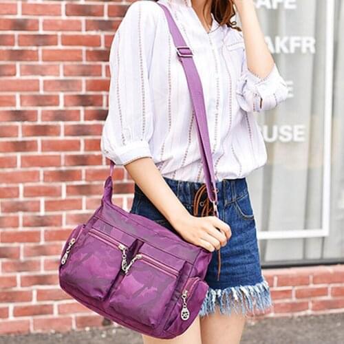 1Pc New Washed Oxford Ladies Shoulder Slung Canvas Bag Fashion Casual Waterproof Nylon Women Messenger Crossbody Bag Bolso Mujer
