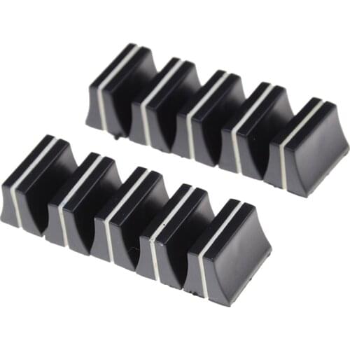 10pcs Black Slide Potentiometer Mixer Fader Knob 19mmLx12mmW for 4mm Shaft WF Switch Cap