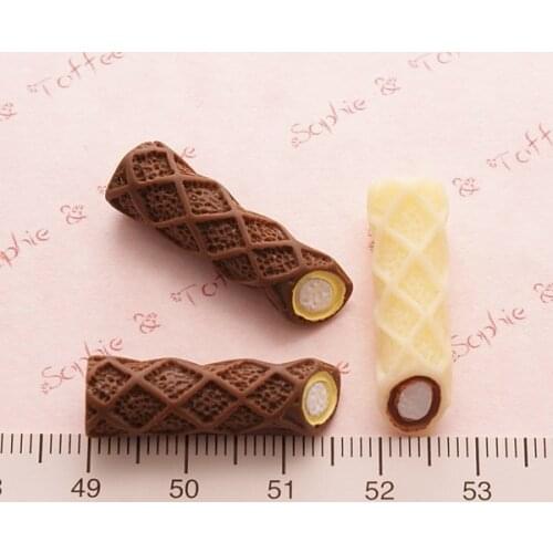 10pcs/lot cute flat backs resins Chocolate with Butter kawaii cabochons cameo for crafts DIY christmas decorations 25*7mm