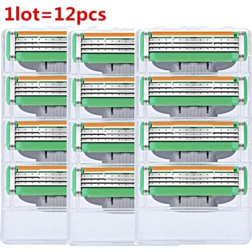 12pcs/pack Mens Safety Razor Blades Face care Shaving blades Manual shaving Cassette for gillettee mach 3