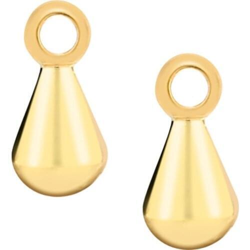 200pcs 316L stainless steel gold tone extender chain tear drop end beads 3*6mm DIY Neckalce Accessories