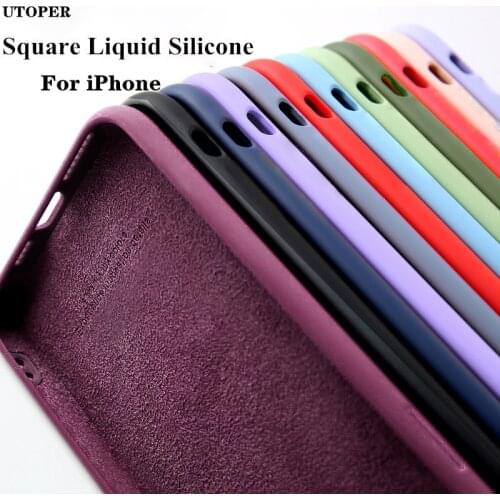 2021 Square Liquid Silicone Phone Case On For iPhone 11 12 Pro Max Mini XS MAX X XR 7 8 PLUS SE2 Back Full Protector Cover Coque