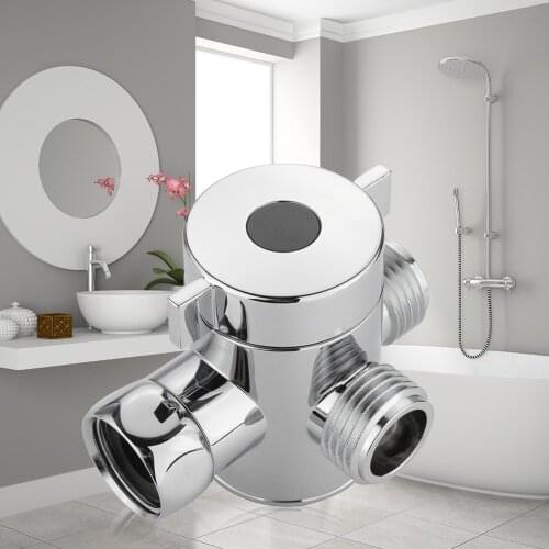 3 Way T Adapter Tee Connector Valve Toilet Closestool Bathroom Shower Head Shuntoff Multifunction Switch Adapter Connector