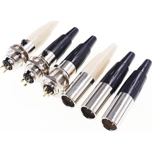 5 Set Miniature Mini XLR 3 Pin Inline Socket Wire Solder & Panel Mount 3 Position Male Plug PCB Adapter Microphone Audio DIY