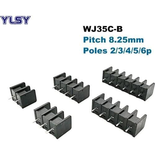 5Pcs Barrier PCB Screw Terminal Block 35C-B Pitch 8.25mm Straight Pin 2/3/4/5/6P Morsettiera Wire Cable Connector Bornier 20A