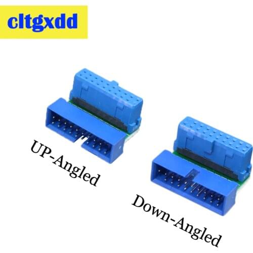 Cltgxdd USB 3.0 20pin Male to Female Extension Adapter Angled 90 Degree for Motherboard Mainboard Connector Socket