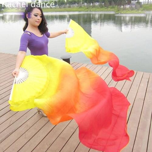 Belly dance accessories 1.2/1.5/1.8 Msilk belly dance fan girls dance fan women performance belly dance props fan A pair