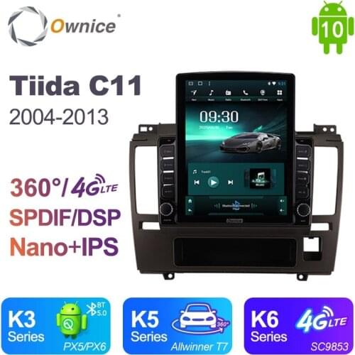 Tesla style DSP For Nissan Tiida C11 Android 10.0 PX6 2004 - 2013 Car Radio Multimedia Video Player GPS Navigation 4G LTE BT 5.0