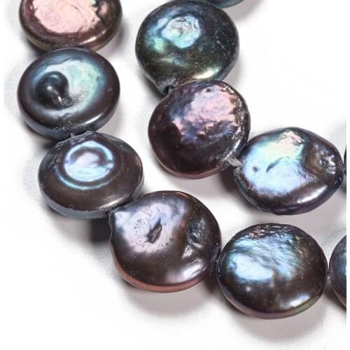 30pc/strand Natural Keshi Pearl Bead Strands Flat Round 11~12x4~5mm For DIY Jewelry Accessories Finding Making Supplies