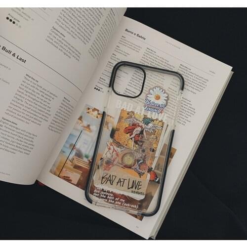 Korean fashion tarot Retro daisy art abstract Phone Case For iPhone 12 11 Pro Max XS XR X 7 8 Plus 12 mini 7Plus case Cute cover