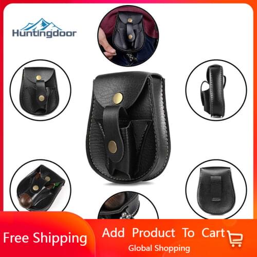 Huntingdoor Black Leather Portable Slingshot Bag Catapult Sling Shot Outdoor Sports Hunting Shooting Game Accessories