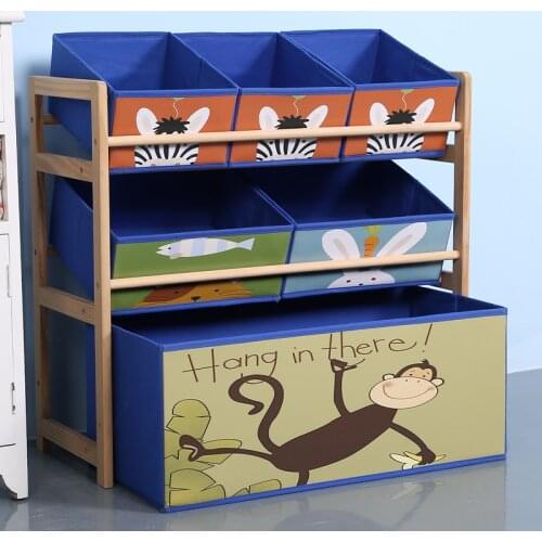 Solid wood toy shelf toy storage rack toy box finishing rack childrens toy cabinet household toy storage artifact drawer CL1201